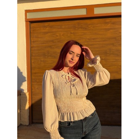 Camisa fruncida de cuadros con volantes · Almería