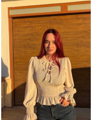 Camisa fruncida de cuadros con volantes · Almería