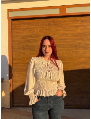 Camisa fruncida de cuadros con volantes · Almería