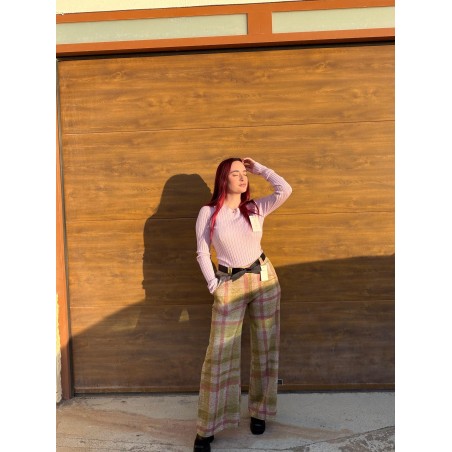 Pantalón cuadros con lazo