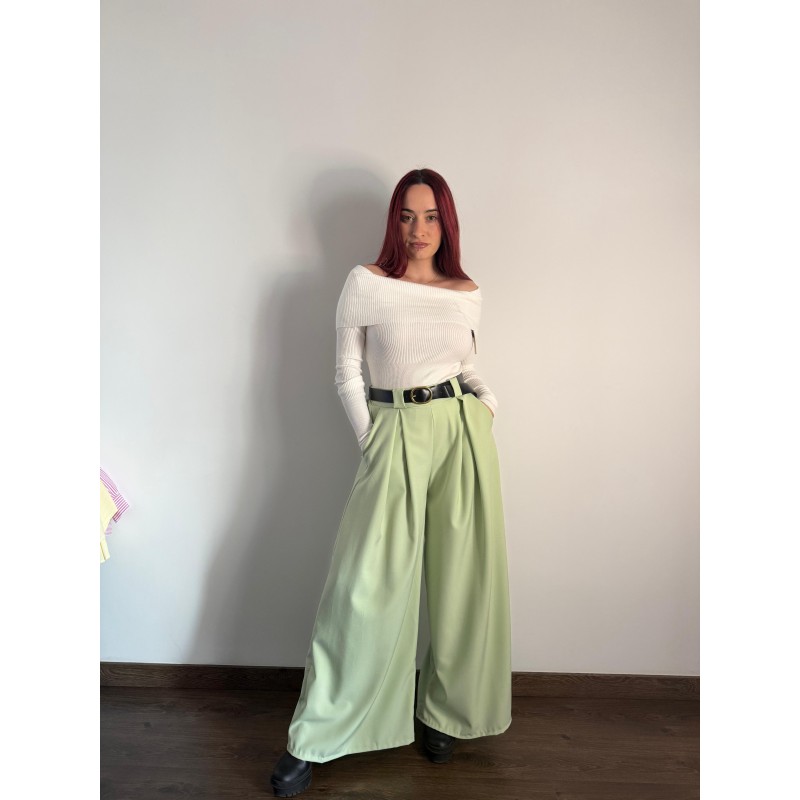 Pantalon Palazzo verde