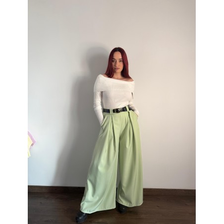 Pantalon Palazzo verde